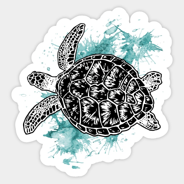 Turtle Splash Sticker by BeeG